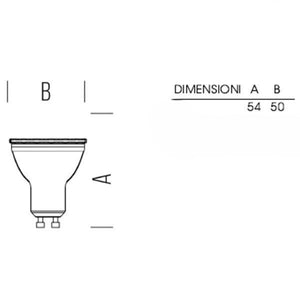 GU10 LAMPADINA FARETTO IN VETRO A LED 5,5W OTTICA 110° LUCE CALDA 3000K BOT