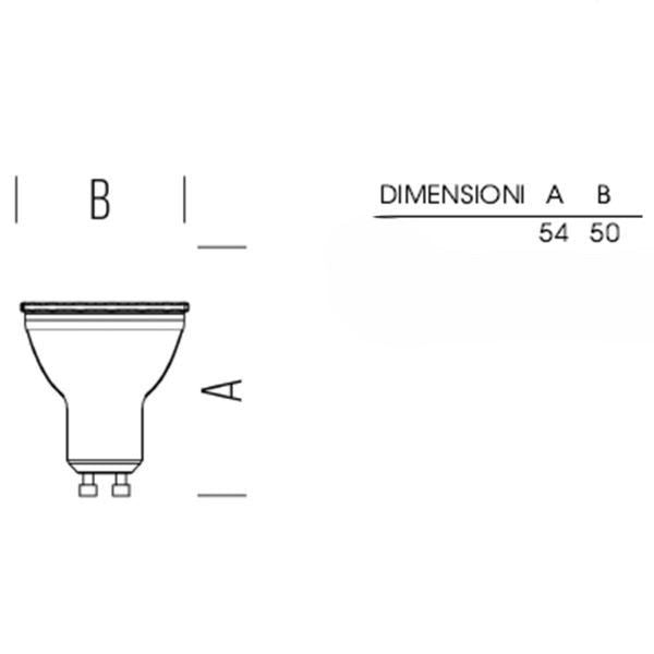 GU10 LAMPADINA FARETTO IN VETRO A LED 4W OTTICA 36° LUCE CALDA 3000K BOT