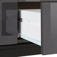 Credenza Moderna 1 Anta + 3 Cassetti Metis con Piede in Metallo Antracite Laccato