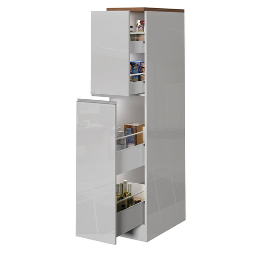 Colonna Portaspezie SOLE - Bianco/Rovere Wotan, Moderna e Elegante