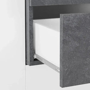 Credenza Moderna New Coro con 2 Ante Battenti e 4 Cassetti Bianco Ardesia