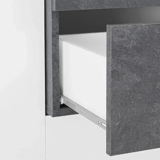 Credenza Moderna New Coro con 2 Ante Battenti e 4 Cassetti Bianco Ardesia