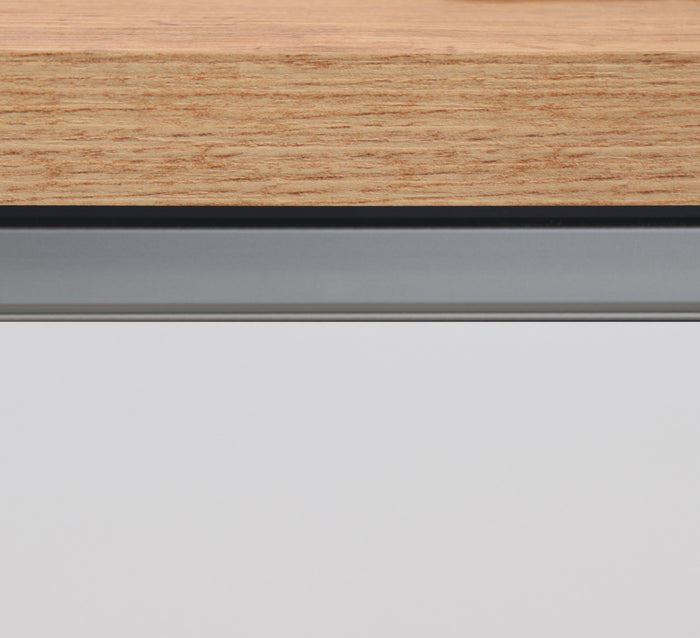 Isola Cucina SOLE 3 Ante – Bianco Lucido/Rovere, 155x90x90 cm, Made in Italy