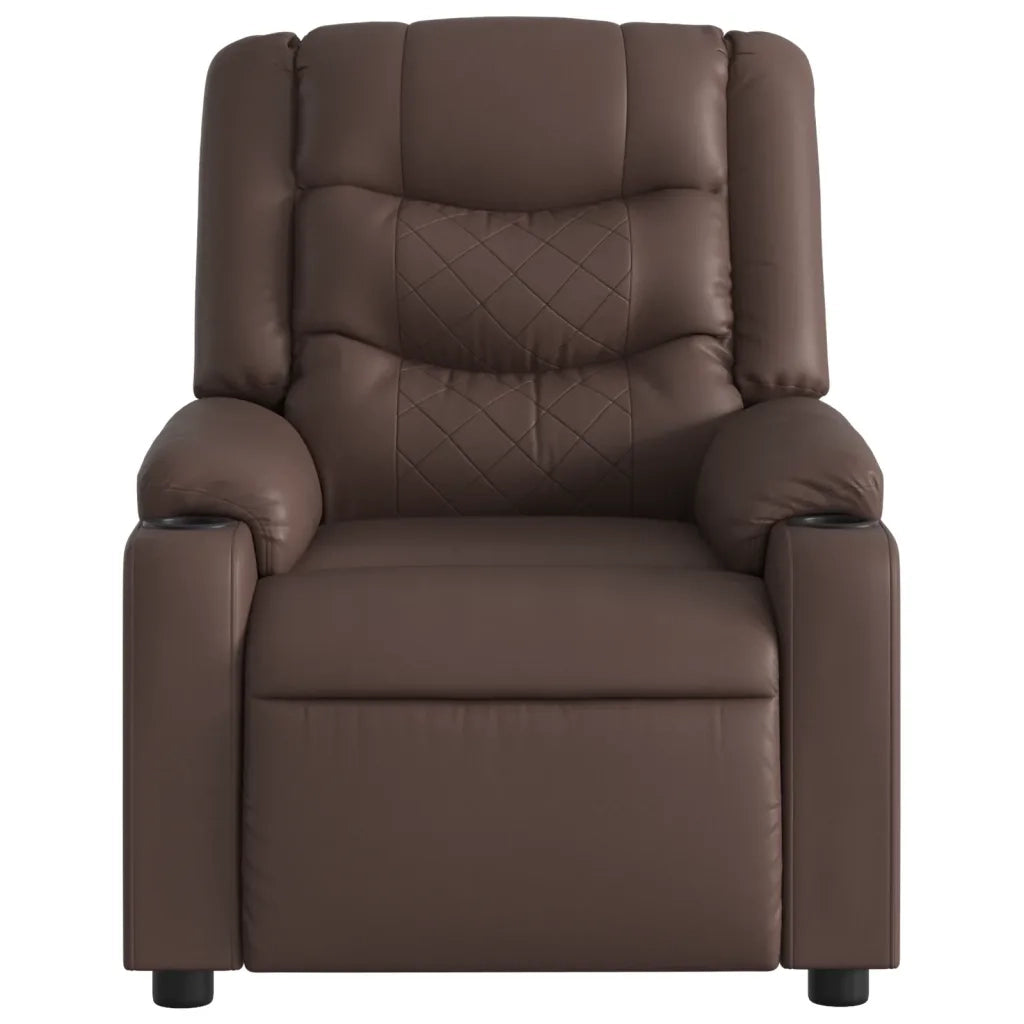 Poltrona Reclinabile Elettrica Marrone in Similpelle 3206545