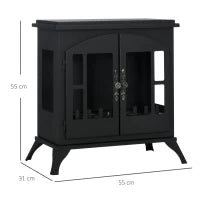 Camino a Bioetanolo in Acciaio Inox con Bruciatore da 0.9L per 3 Ore di Durata, 55x31x55cm, Nero