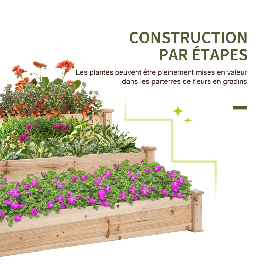 Giardino Orto Rialzato Legno Massello ¨C zephmum ¨C 120x120x56 cm Effetto Legno