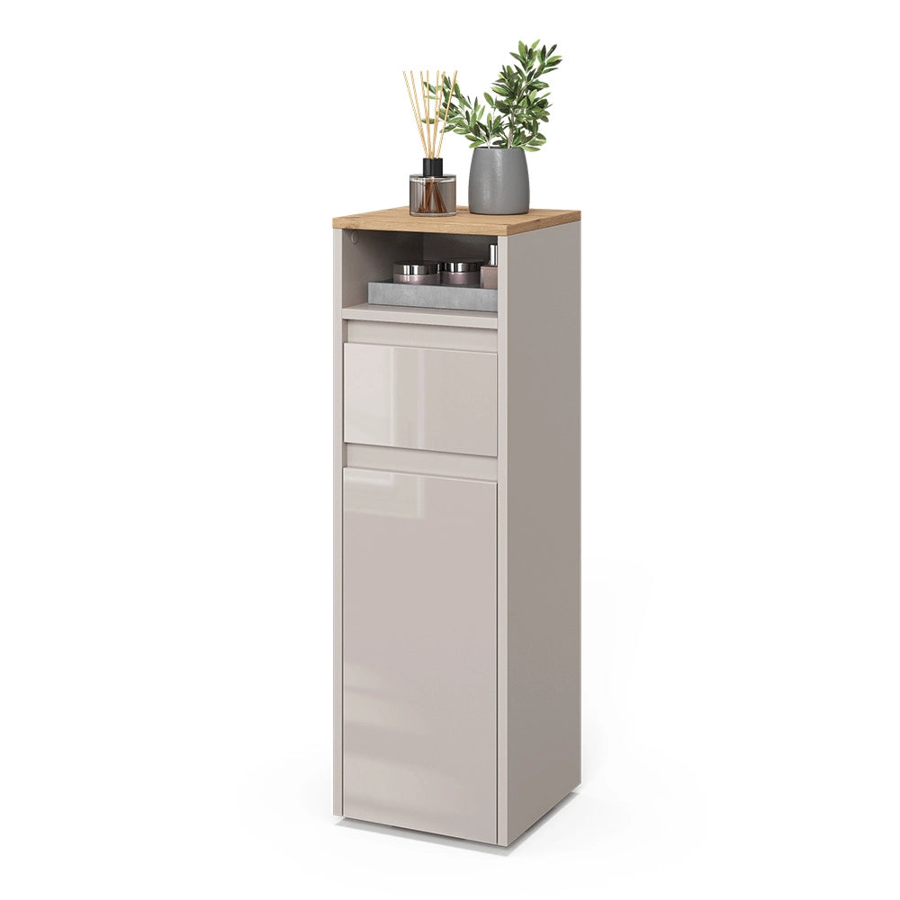 Vicco mobiletto bagno Cashmere/Artigianale 30.2 x 96.3 cm con cassetto e anta