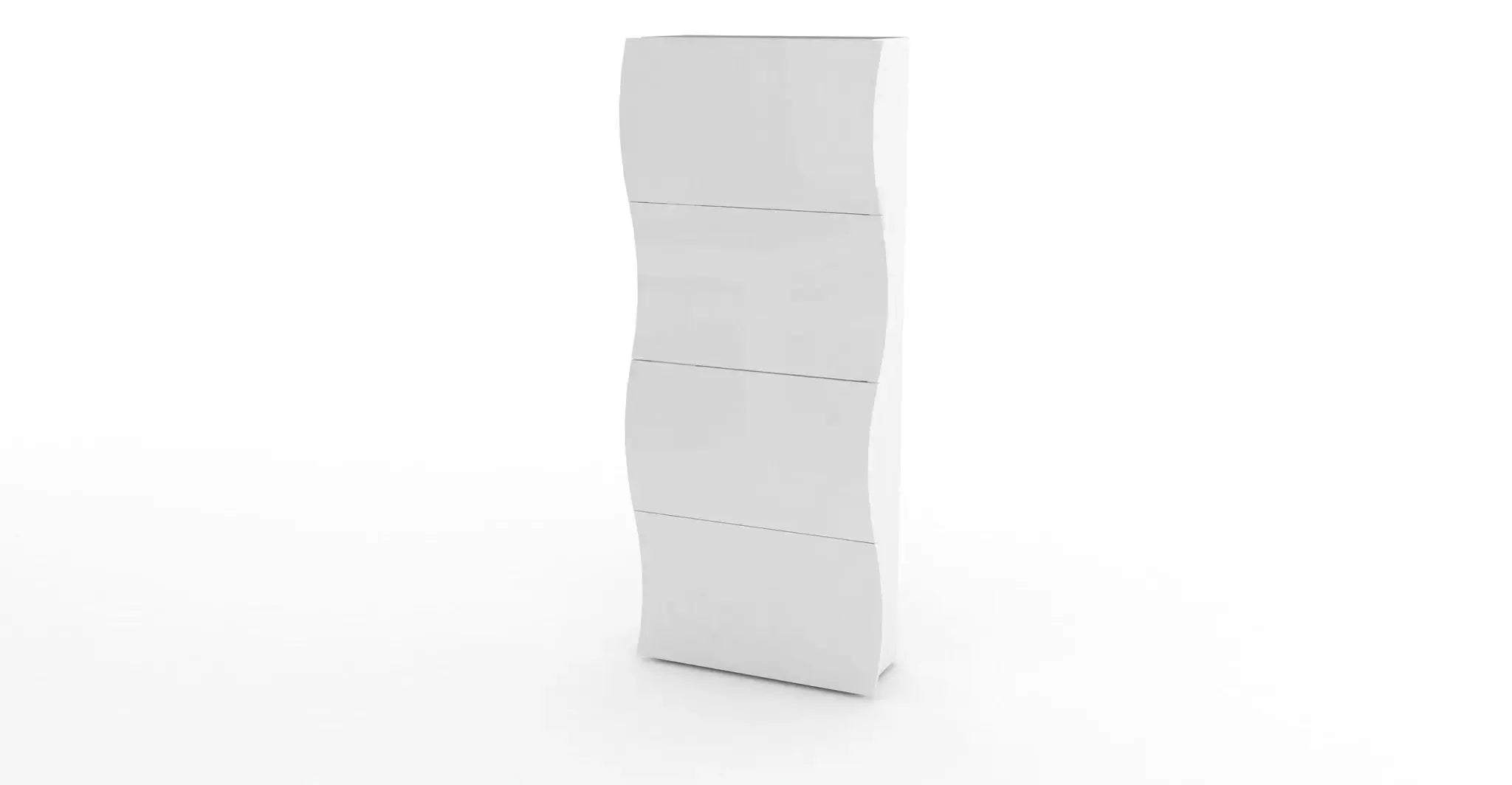Scarpiera Moderna 4 Ante A Ribalta ONDA Bianco Lucido