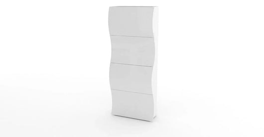 Scarpiera Moderna 4 Ante A Ribalta ONDA Bianco Lucido