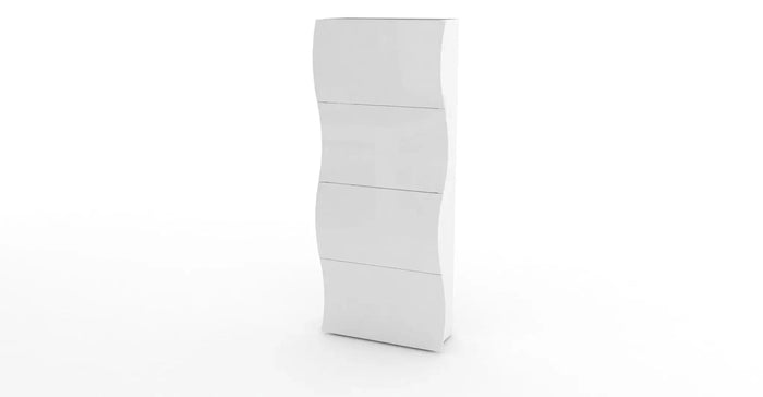 Scarpiera Moderna 4 Ante A Ribalta ONDA Bianco Lucido