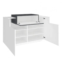 Scarpiera Moderna con 2 ante battenti e 1 ribalta, Bianco Lucido - Report