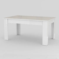 Tavolo Allungabile JESI 140, Design Moderno, Colore Bianco Lucido