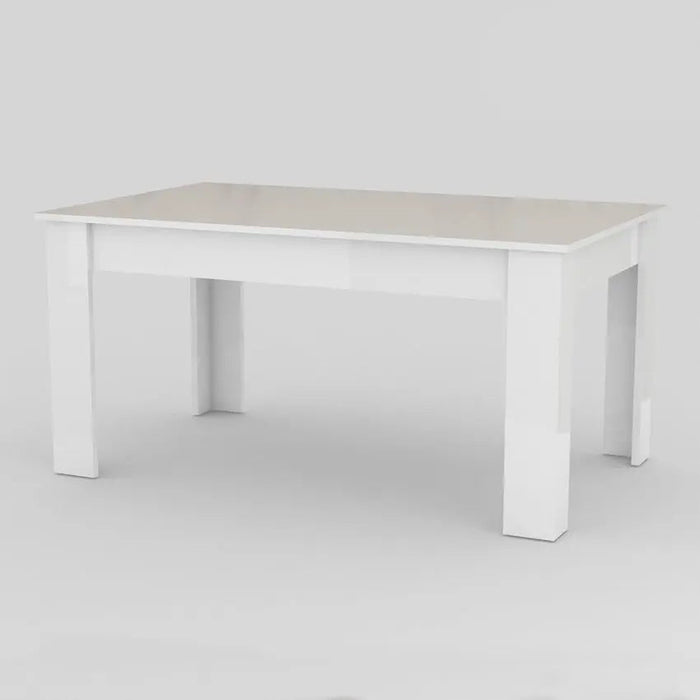 Tavolo Allungabile JESI 140, Design Moderno, Colore Bianco Lucido