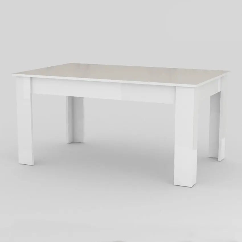 Tavolo Allungabile JESI 140, Design Moderno, Colore Bianco Lucido