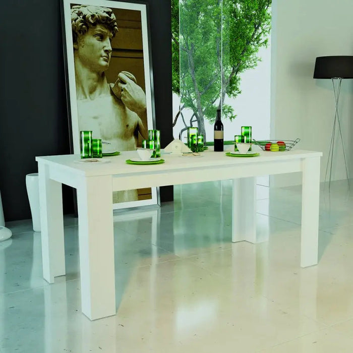 Tavolo Allungabile JESI 160 - Design Moderno Bianco Lucido