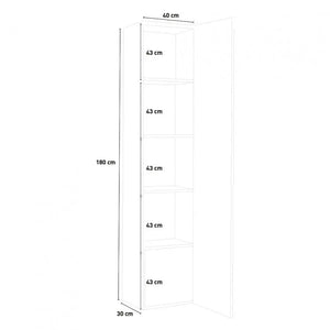 Vetrina Moderna Bianca 1 Anta Battente Maruska Bianco Lucido