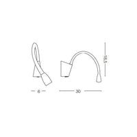 APPLIQUE DA PARETE A LED BIANCA CON BRACCIO FLESSIBILE GOOSE AP1 IDEALLUX