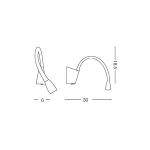 APPLIQUE DA PARETE A LED BIANCA CON BRACCIO FLESSIBILE GOOSE AP1 IDEALLUX