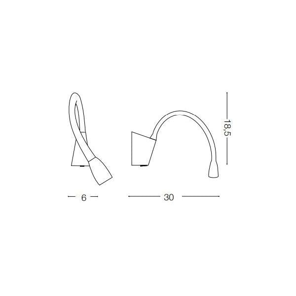 APPLIQUE DA PARETE A LED BIANCA CON BRACCIO FLESSIBILE GOOSE AP1 IDEALLUX