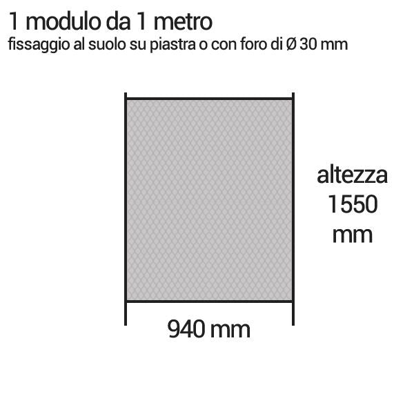 Recinzione Beethoven Rigida H 1,22 X 1,94 M Lunghezza: 0.94 m, Altezza: 1.55 m