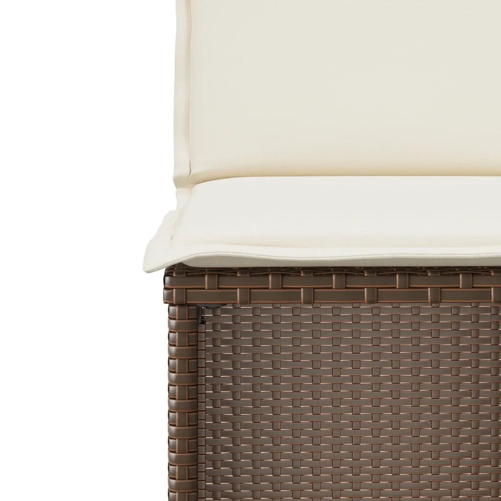 Set Bistr¨° 3 pz | Set Salotto da Giardino con Cuscini Marrone in Polyrattan