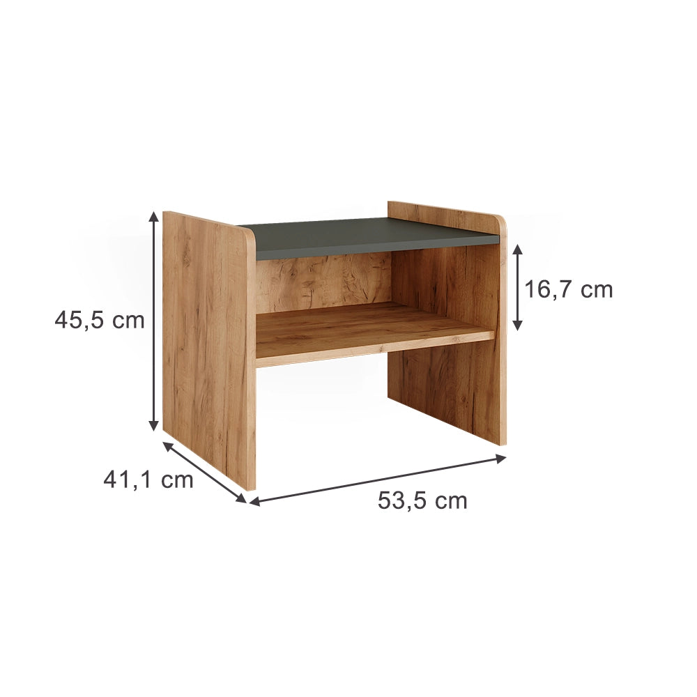 Vicco panca ad angolo Quercia dorata/antracite 53.5 x 41.1 cm