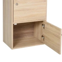 Mobiletto Multiuso con 3 Ripiani in Legno e 3 Antine per Casa, Camera, Soggiorno o Ufficio, 48x34x100cm