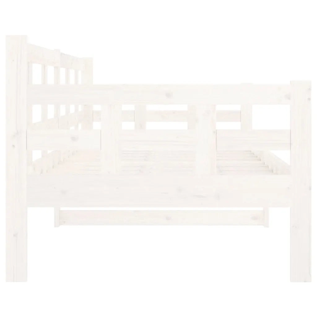 Letto singolo | Letto per adulti | Dormeuse Bianca in Legno Massello di Pino 80x200 cm