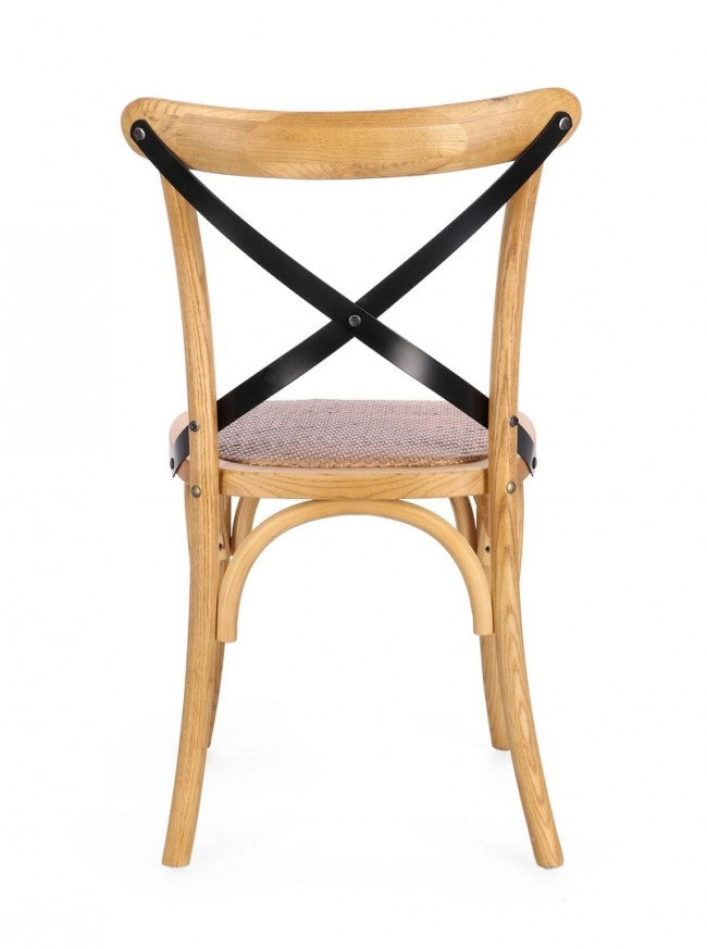 Sedia cross metal naturale 50.5x52x87