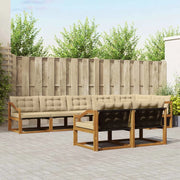 Set di divani da esterno con cuscino 8 pcs Naturale e Beige 3369588
