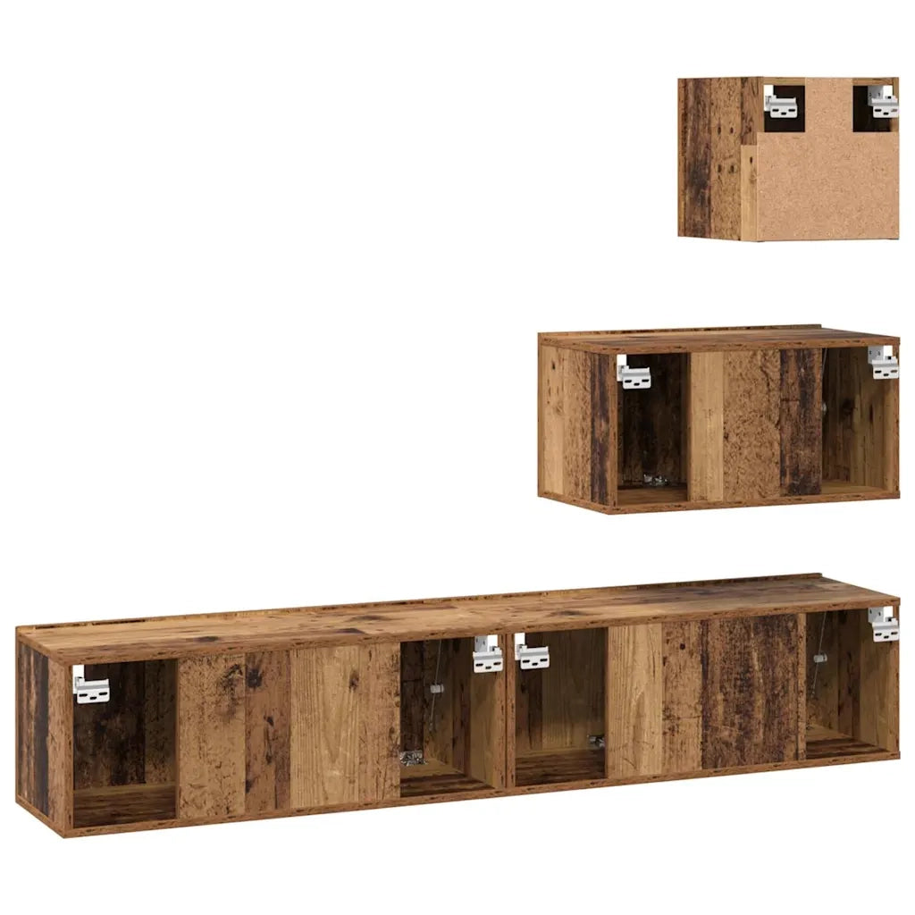 Set mobile TV 4 pcs Legno vecchio Legno multistrato 3393435