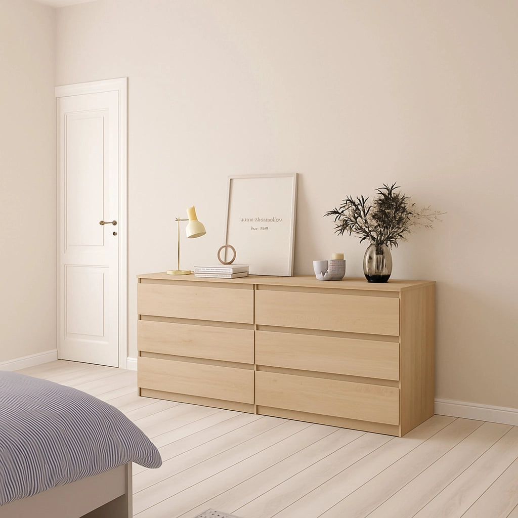 Credenza Abacadabra, Buffet da soggiorno, Madia da salotto, Dispensa da cucina, 154x50 h70 cm, Rovere
