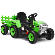 Trattore elettrico con rimorchio 135 x 51 x 53 cm 3 velocità musica Bluetooth atmosfera allegra verde PP 20_0019281