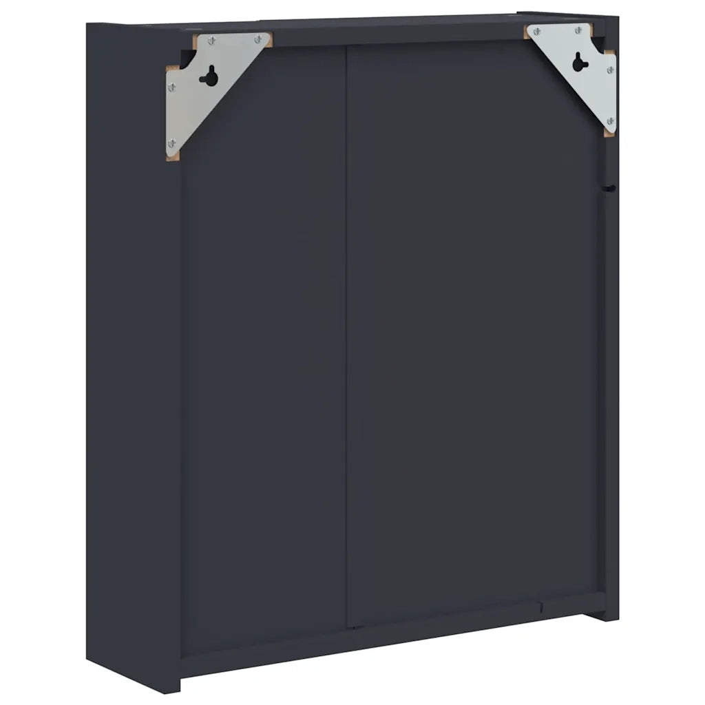 Armadietto Bagno con Specchio e LED Grigio Chiaro 45x13x52 cm 357966