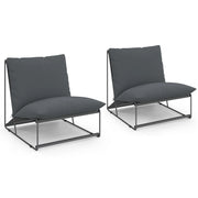 IDMarket - Set di 2 poltrone da giardino grigio NAPOLI con cuscini grigio antracite