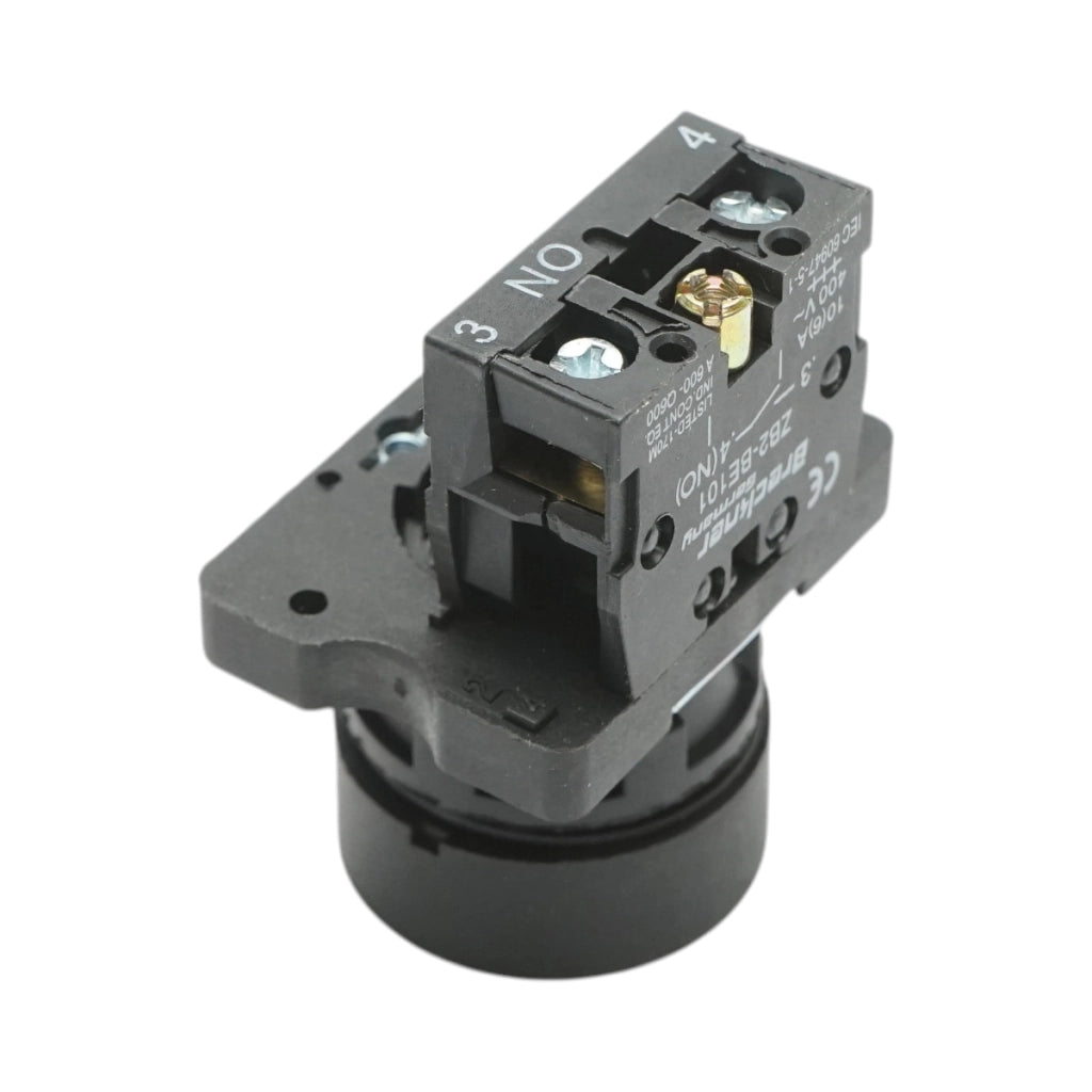 Pulsante di comando START nero con ritorno 1NO, 400V/10A, LAY5 Breckner Germany
