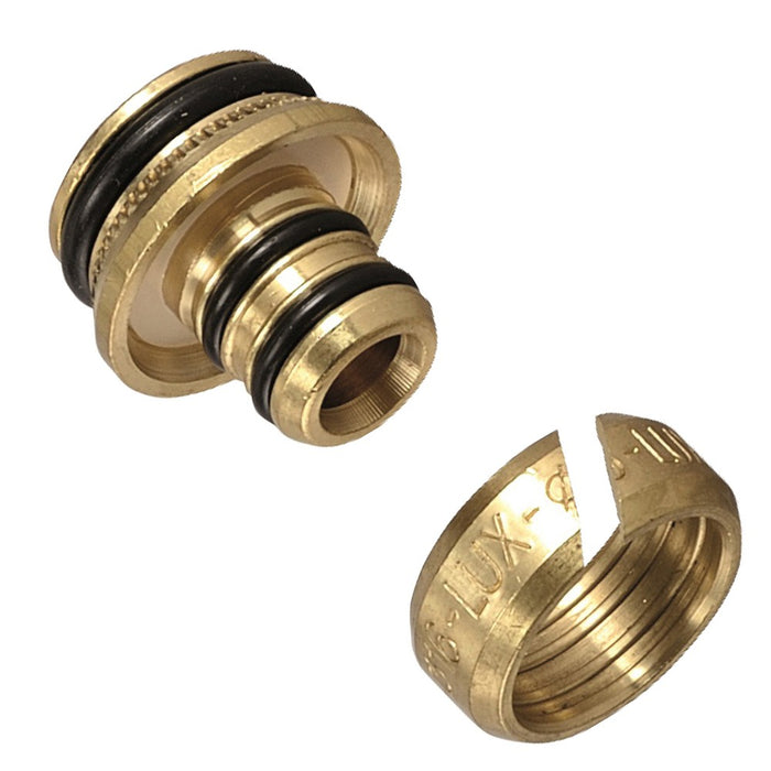 Kit 2 raccordi ottone cromato x multistrato diam. 16