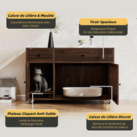 Casa lettiera per gatti - Xylo - 100x45x66cm noyer anti-odore