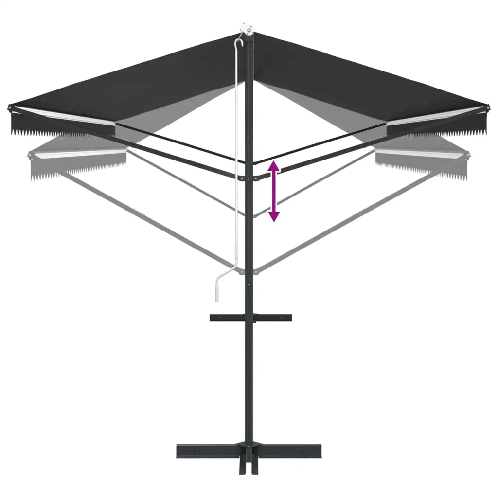 Tenda Parasole con Piedistallo 600x300 cm Antracite 145888