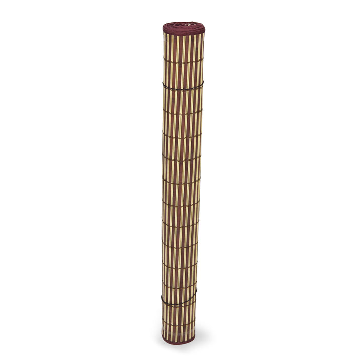 Tenda tapparella a rullo in legno di bamboo bordeaux bordata 120 cm x 300 cm lux