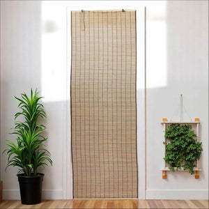 Tenda tapparella a rullo in legno di bamboo bordeaux bordata 120 cm x 300 cm lux