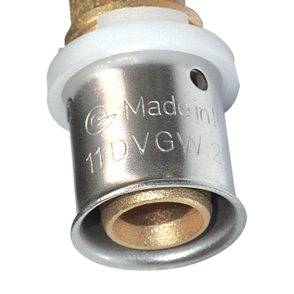 Gomito maschio diam.3/4x26 a pressare per multistrato