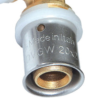 Gomito doppio diam.26x26 a pressare per multistrato