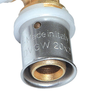 Gomito doppio diam.26x26 a pressare per multistrato