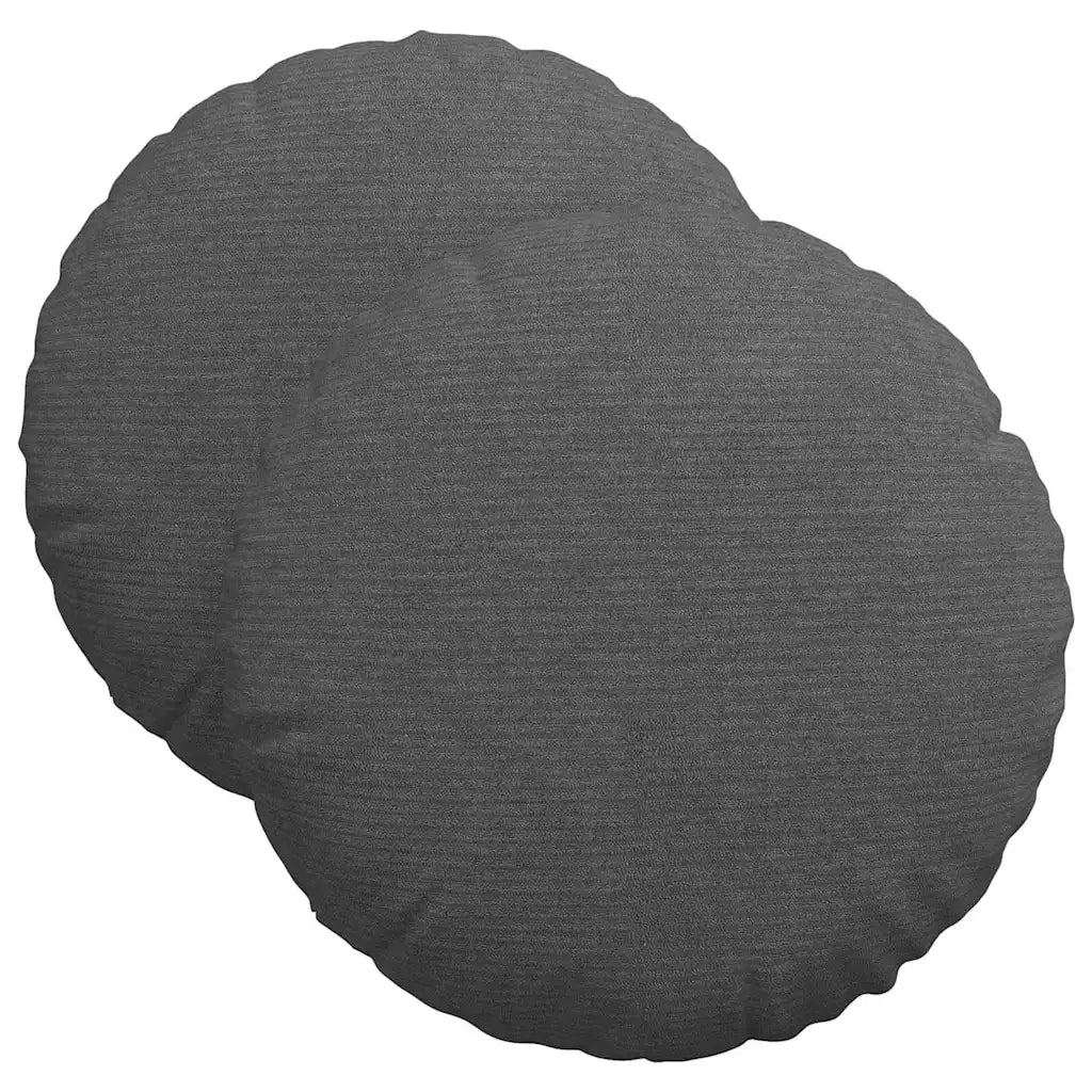 Cuscini per Seduta 2 pcs Grigio scuro Ø 40 cm Tessuto in Cords