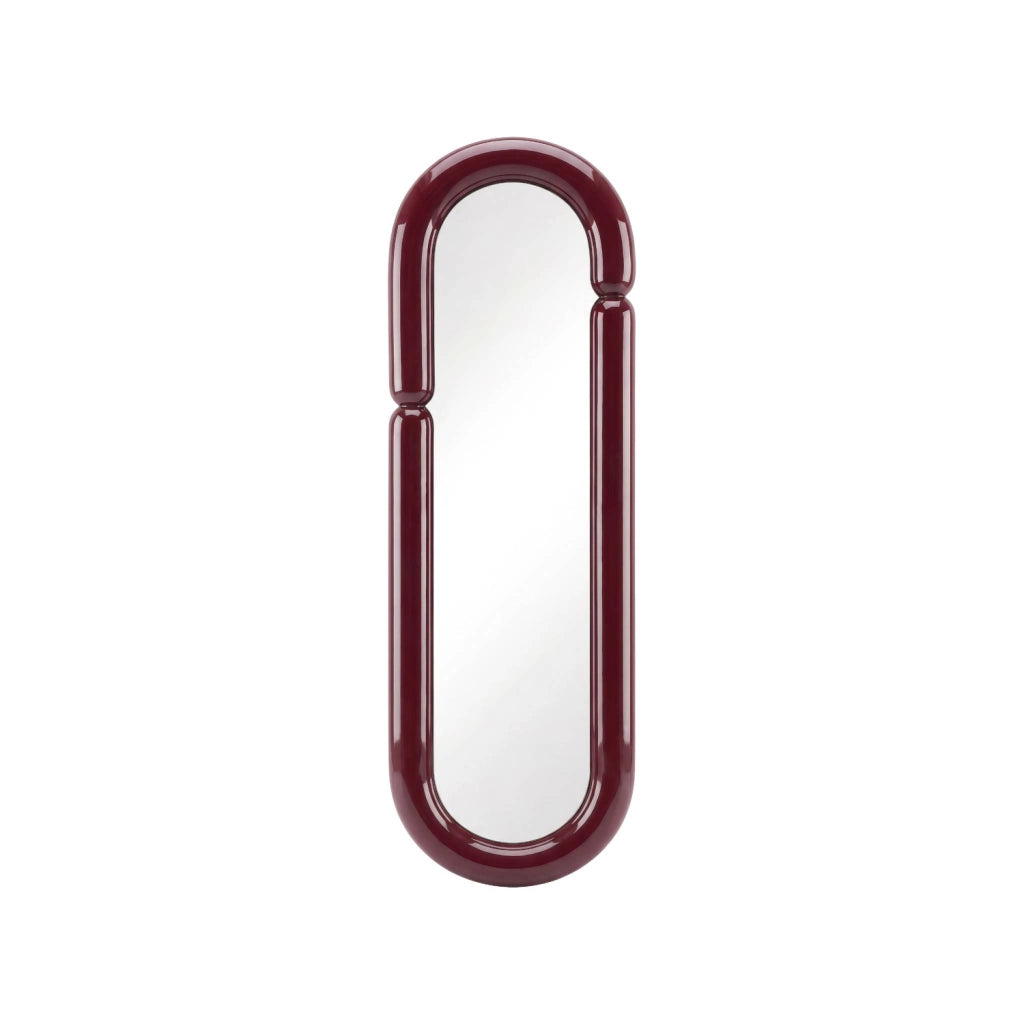 Specchio ovale finitura lucida, 160cm, bordeaux