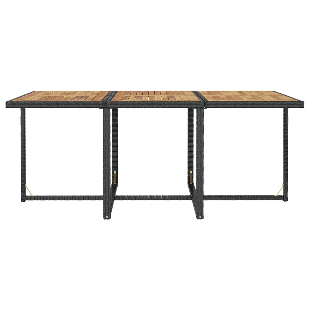 Set da Pranzo da Giardino 11 pz con Cuscini in Polyrattan Nero 42550