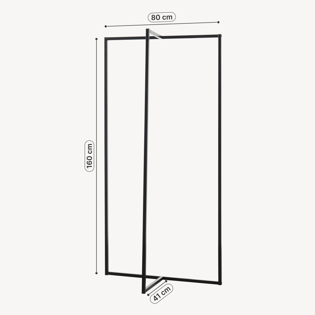 Stand Appendiabiti Norjad 160 x 80 x 41 cm in Metallo - Nero [en.casa]