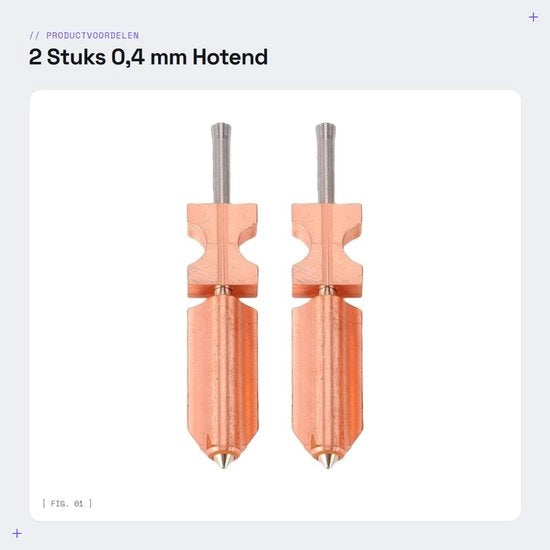 Sostituzione Hotend intero in metallo - 0,4 mm - Mondstück - Facile da installare - Elevata efficienza di raffreddamento - Sostituibile rapidamente
