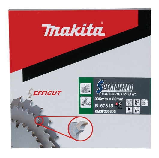 Lama troncatrice Makita per legno diametro 305 mm x 30 mm 80 denti B-67315